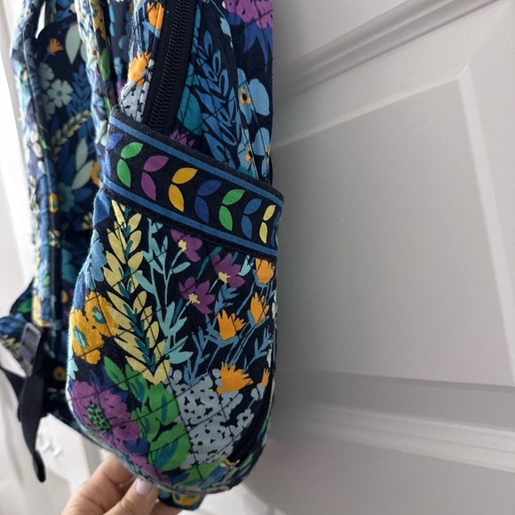 Vera Bradley Navy Quilted Floral Backpack with Blue, Purple & Yellow Accents - Picture 5 of 13